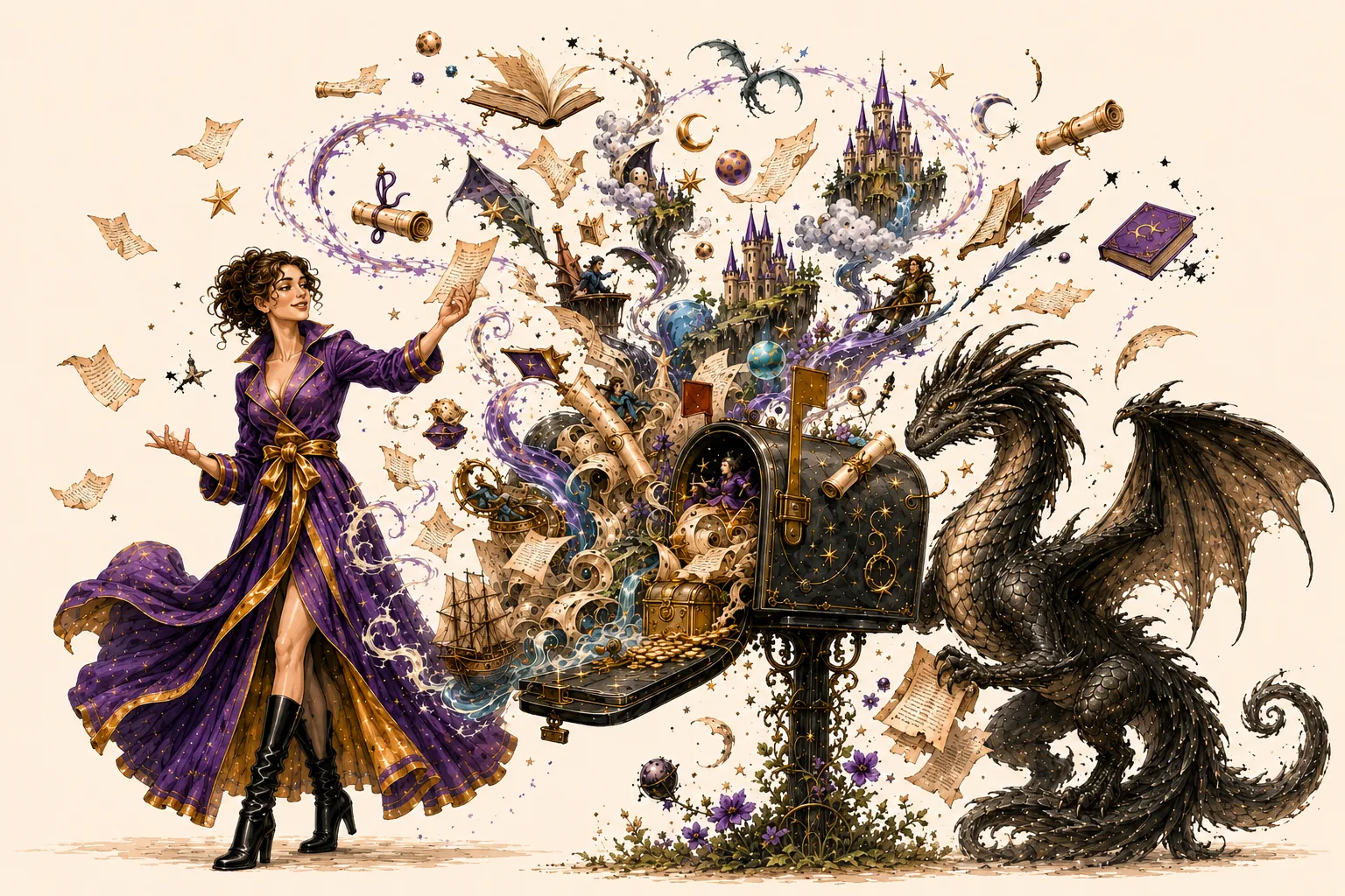 Heroine and dragon revealing this month's drop