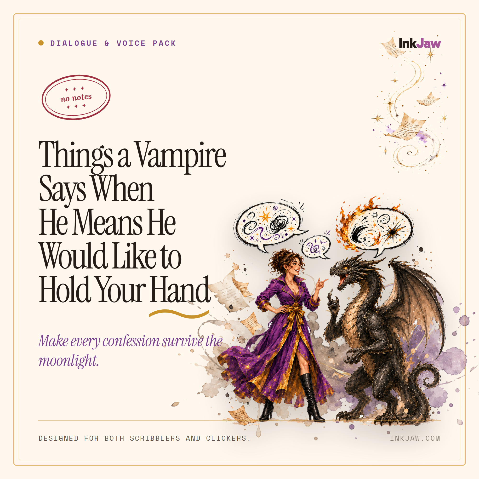 Things a Vampire Says When He Means He Would Like to Hold Your Hand